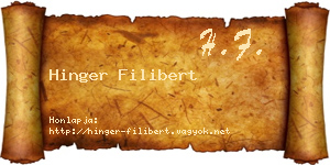 Hinger Filibert névjegykártya